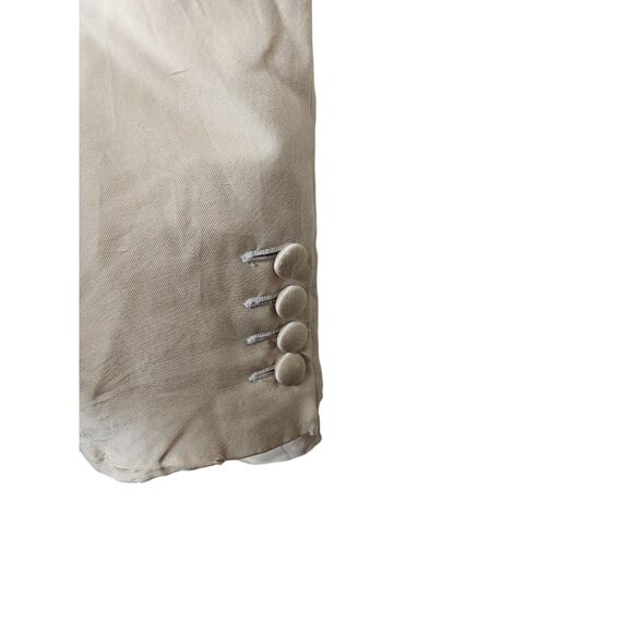 Stella McCartney Beige Blazer Jacket Women’s 36 Small 100% Silk Italy Spot Flaws - Picture 8 of 16